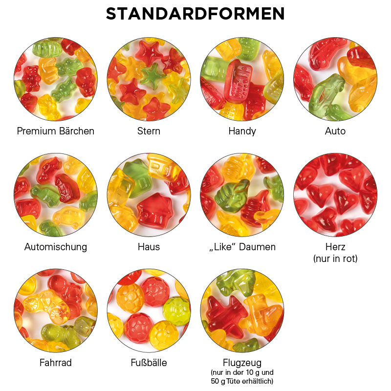 Minitüte,15 g, Folie transparent, Trolli Premium Bärchen,
