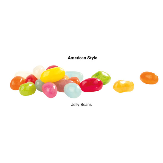 Minitüte, 10 g, Folie mit ca. 50% Papieranteil, weiß, Jelly Beans