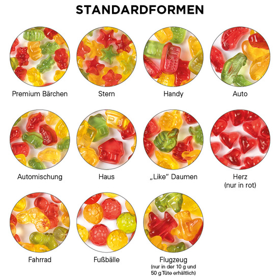 Minitüte, 10 g, kompostierbare Folie transparent, Trolli Weihnachtsmischung