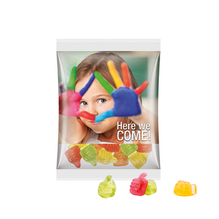 Maxitüte, Folie transparent, Trolli Fruchtgummi Daumen