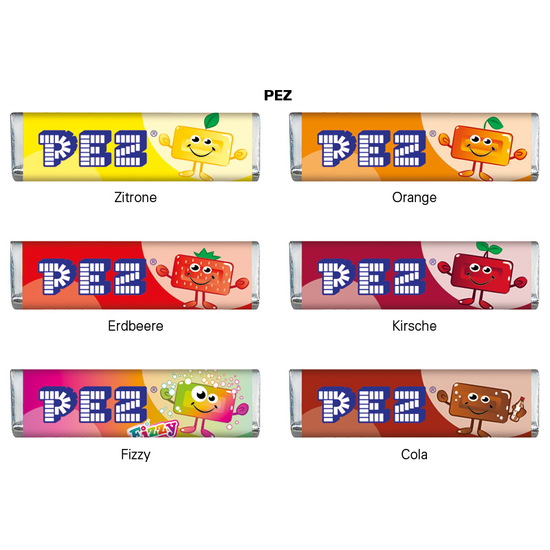 Werbekarte Visitenkartenformat, PEZ Bonbonriegel Zitrone