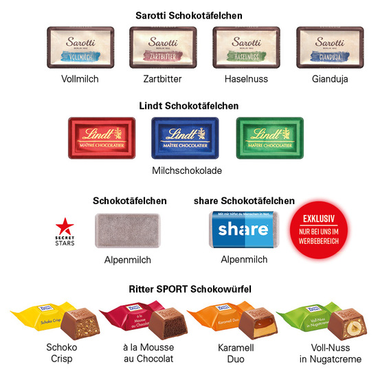 Adventskalender Transporter, Sarotti Schokotäfelchen