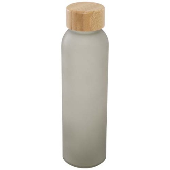 Lume 500 ml Flasche aus mattiertem Kalknatronglas mit Bambusdeckel