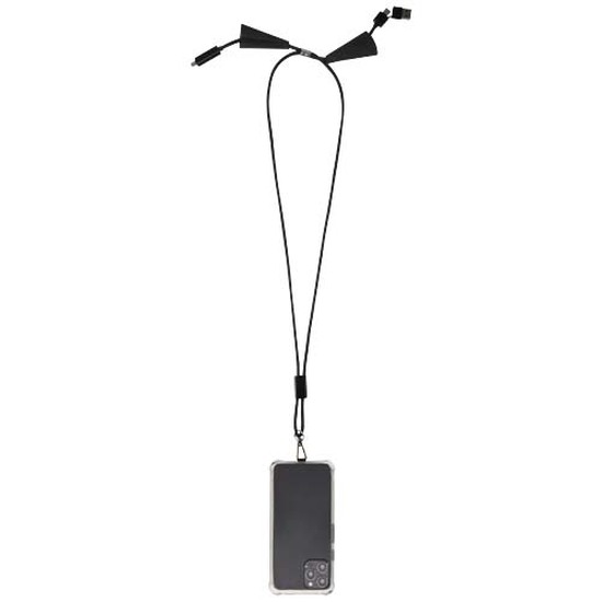 Funi 5 in 1 Lanyard Kabel aus recyceltem Kunststoff für Smartphones mit integrierter Datensynchronisierung und 100 W Schnellladefunktion