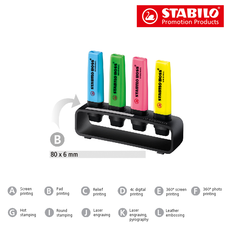 STABILO BOSS ORIGINAL 4er Tisch-Set Leuchtmarkierer