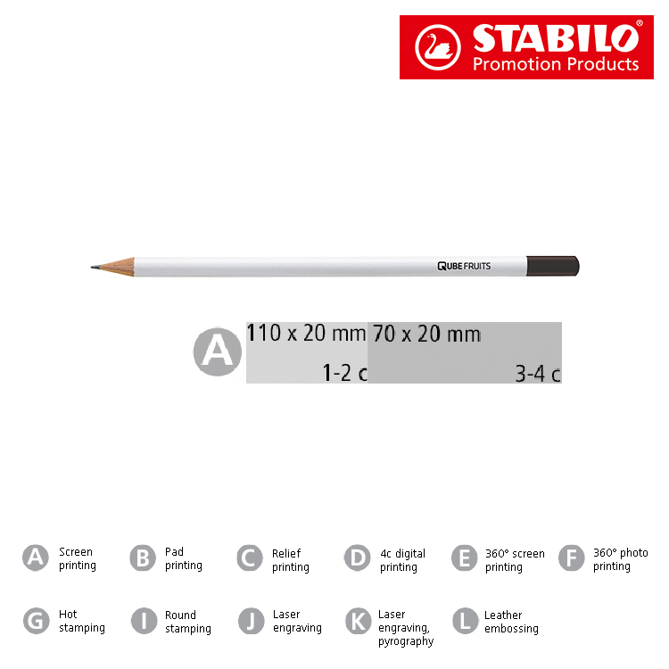 STABILO Grafitstift weiß mit Tauchkappe