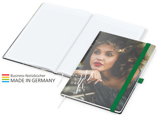 Notizbuch Match-Book White Bestseller A4 Cover-Star gloss-individuell, grün