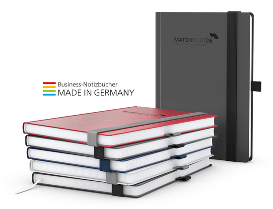Notizbuch Vision-Book White Bestseller A5, rot inkl. Goldprägung