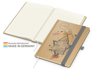 Notizbuch Match-Book Creme Bestseller A4 Natura braun-individuell, silbergrau