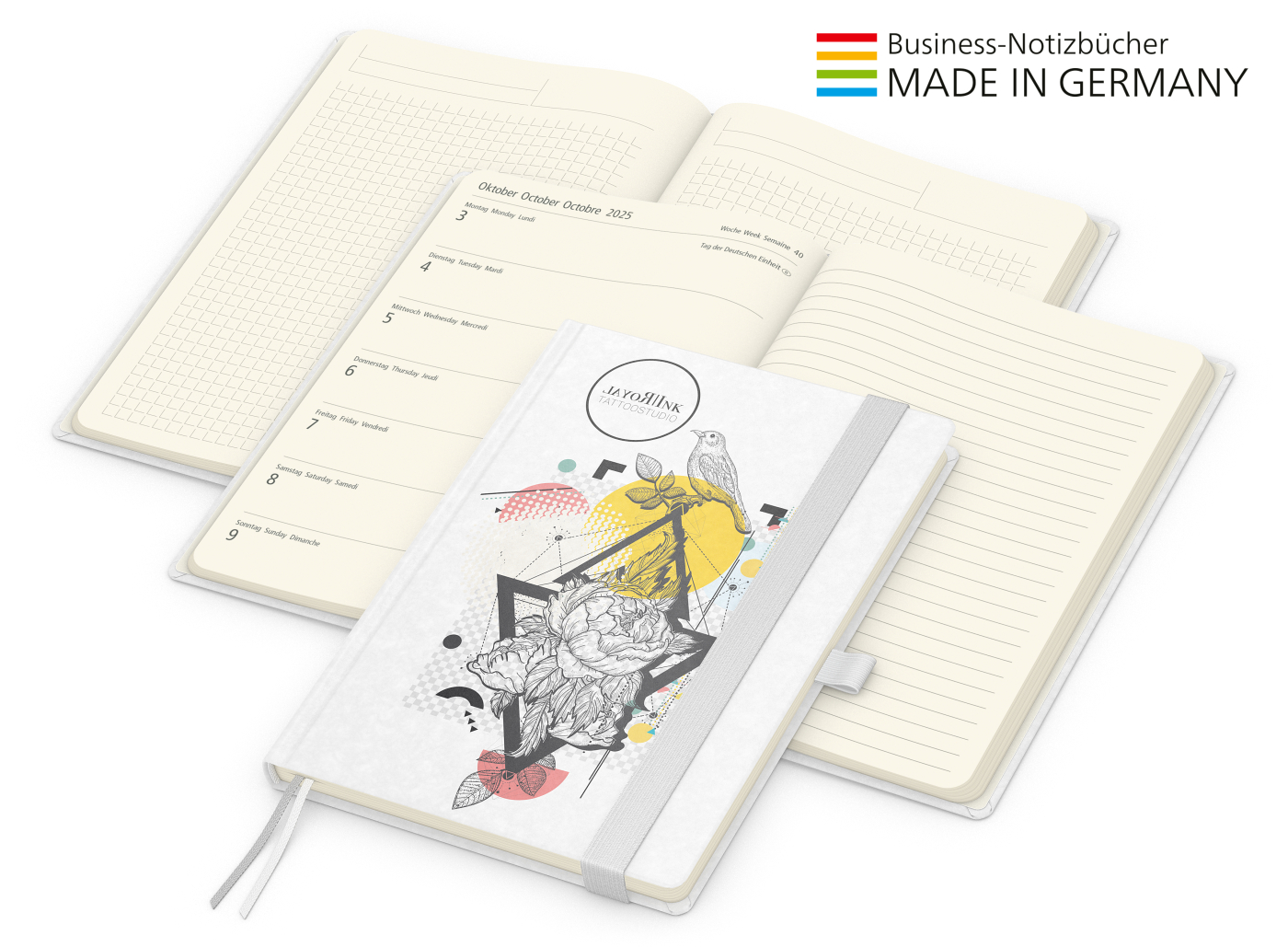 Buchkalender Match-Hybrid Creme Bestseller, Natura individuell,  weiß