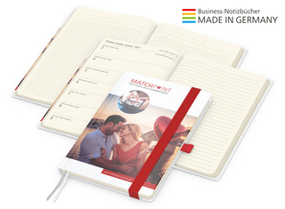 Buchkalender Match-Hybrid Creme Bestseller, Cover-Star matt, rot