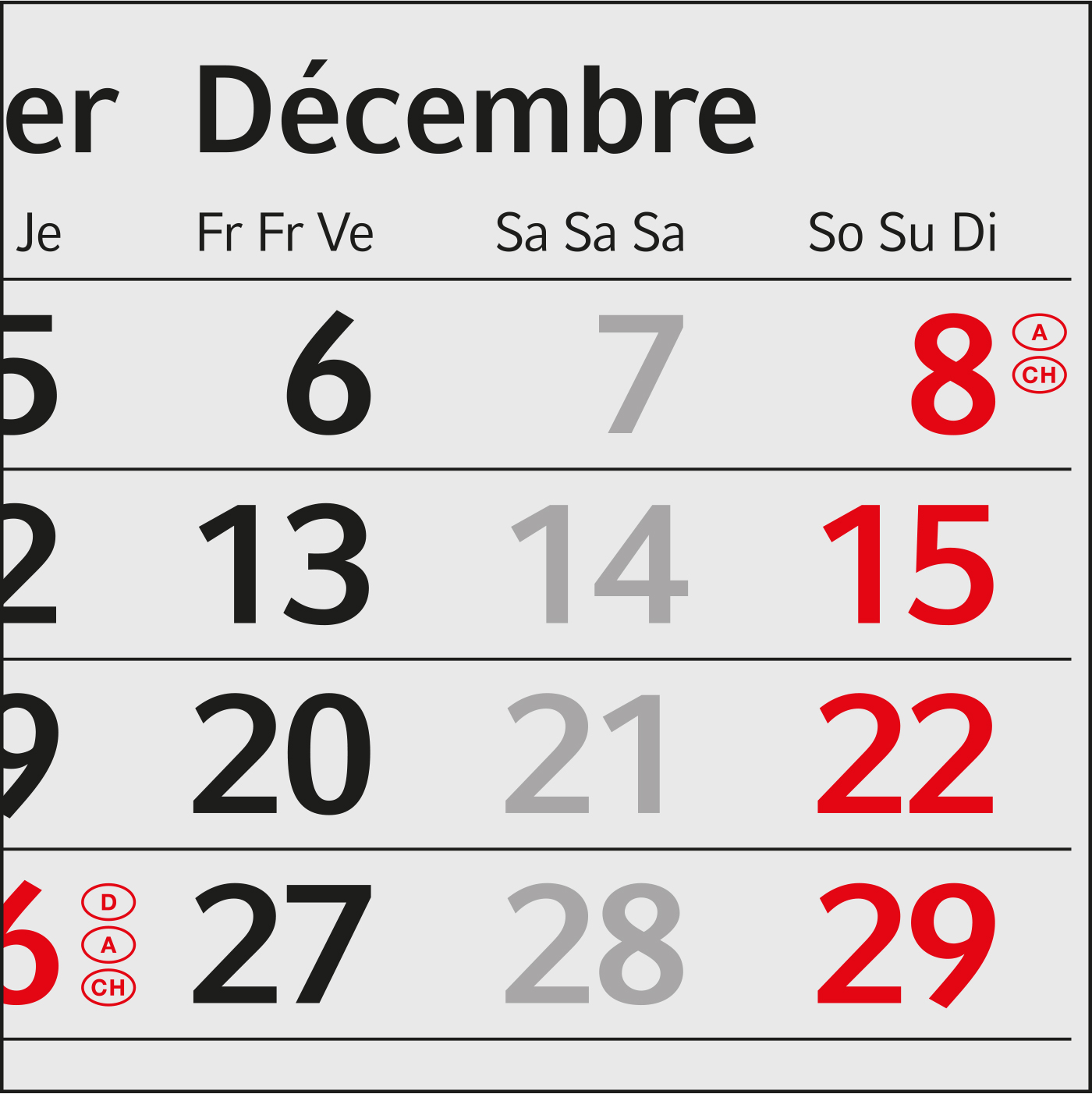 Tischkalender Desktop 3 Color Bestseller, 2 Jahre, rot