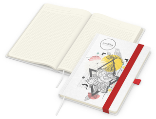 Notizbuch Match-Book Creme Bestseller, A5, Natura, individuell, rot