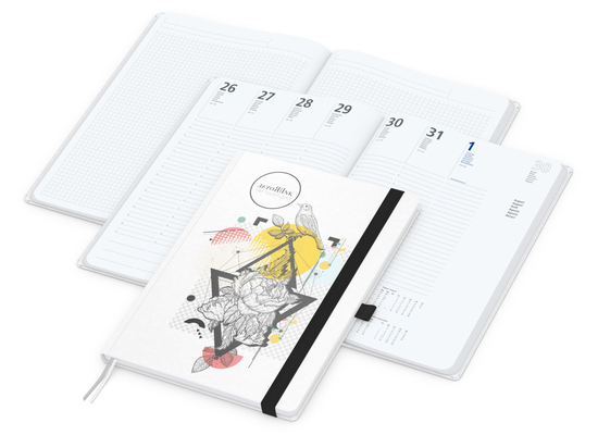 Wochenplaner Match-Hybrid White Bestseller, A4, Natura individuell, schwarz