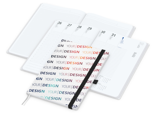 Wochenplaner Match-Hybrid White Bestseller, A4, Natura individuell, schwarz