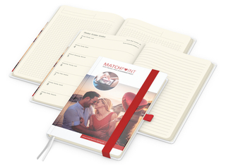 Wochenplaner Match-Hybrid Creme Bestseller, Cover-Star matt, rot