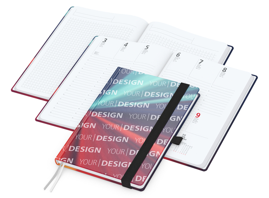 Wochenplaner Match-Hybrid White Bestseller, A5, Cover-Star matt-individuell, schwarz