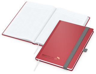 Notizbuch Vision-Book White Bestseller, A5, rot inkl. Kupferprägung