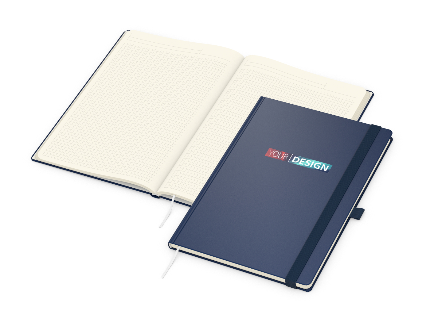 Notizbuch Vision-Book Creme Bestseller, A4, dunkelblau
