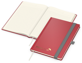 Notizbuch Vision-Book Creme Bestseller, A5, rot inkl. Goldprägung