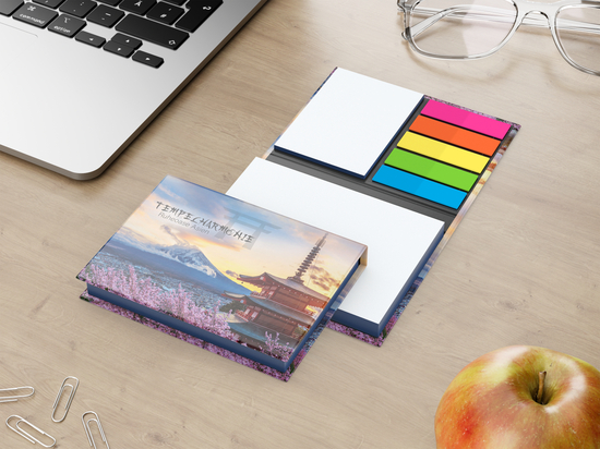 Haftnotiz-Set Wien Bookcover White Bestseller, matt-individuell, Farbschnitt blau