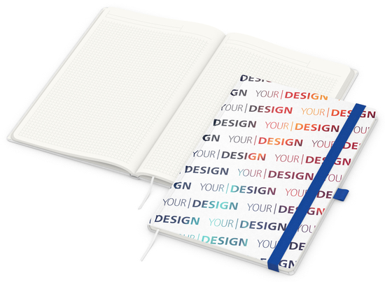 Notizbuch Match-Book, A4, Natura Recycling, mittelblau