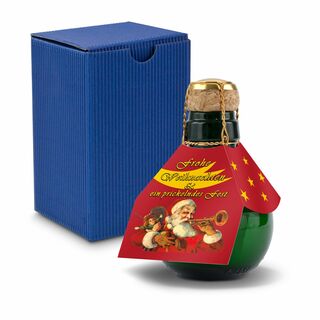 Origineller Sekt Weihnachtsgruß - Karton Blau, 125 ml 2K1358f3