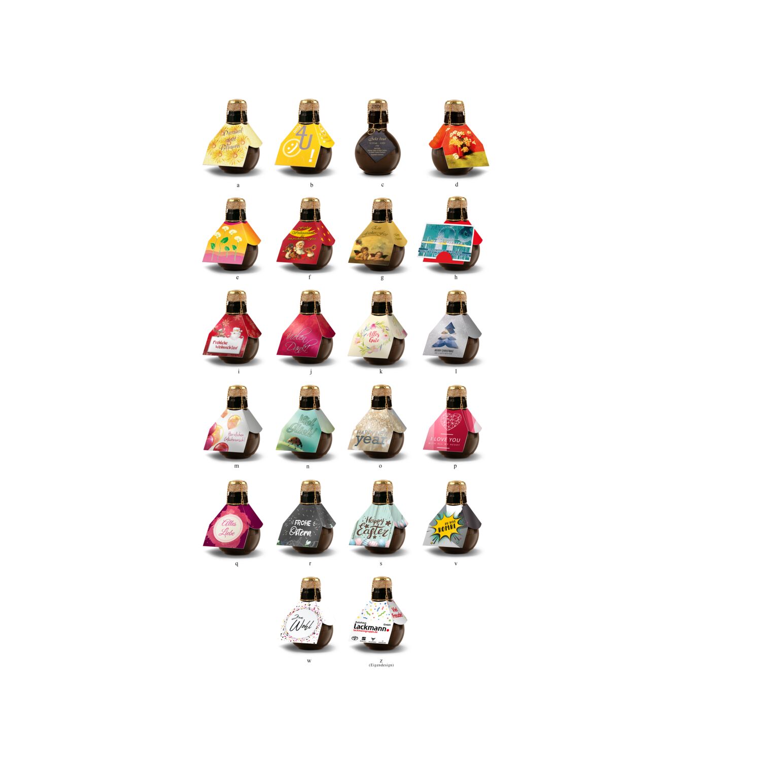 Origineller Sekt Merry Christmas - Karton Schwarz, 125 ml 2K1358l2