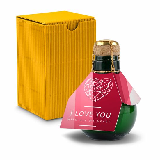 Origineller Sekt I love u - Karton Gelb, 125 ml 2K1358p1