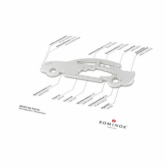 ROMINOX® Key Tool Car/Auto (18 Funktionen) Große Helden 2K2106p