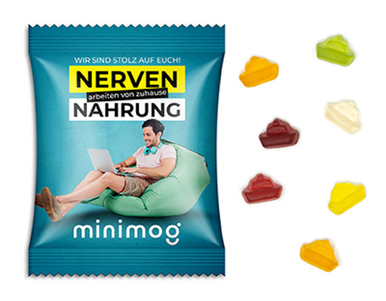 Fruchtgummi Standardformen 10 g Schiffchen Standard-Folie weiß