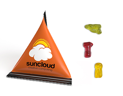 Mini Tetraeder Fruchtgummi 10 g Werkzeugmischung Standard-Folie transparent