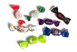 5 g Bonbons im Werbewickler 5 g Vitamin Standard-Folie transparent