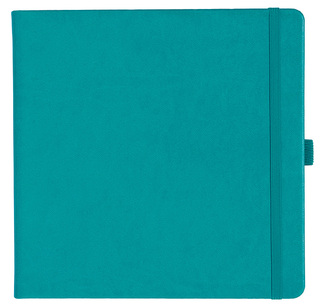 Notizbuch Style Square im Format 17,5x17,5cm, Inhalt blanco, Einband Slinky in der Farbe Turquoise