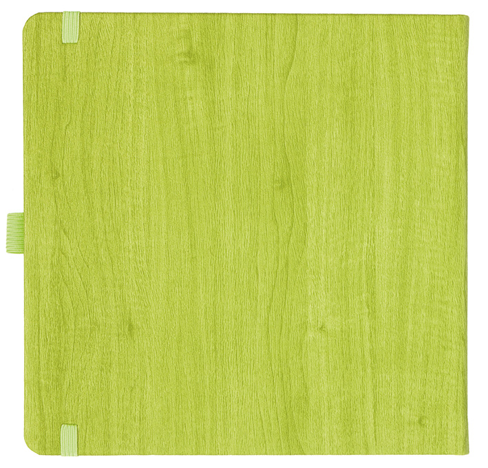 Notizbuch Style Square im Format 17,5x17,5cm, Inhalt blanco, Einband Woody in der Farbe Lime