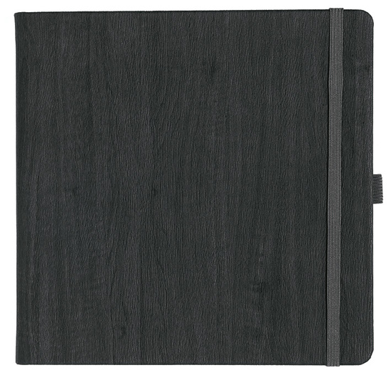 Notizbuch Style Square im Format 17,5x17,5cm, Inhalt liniert, Einband Woody in der Farbe Charcoal