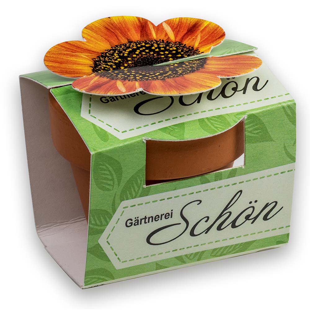 Tontöpfchen-Blume mit Samen - Majoran inkl. Tampondruck