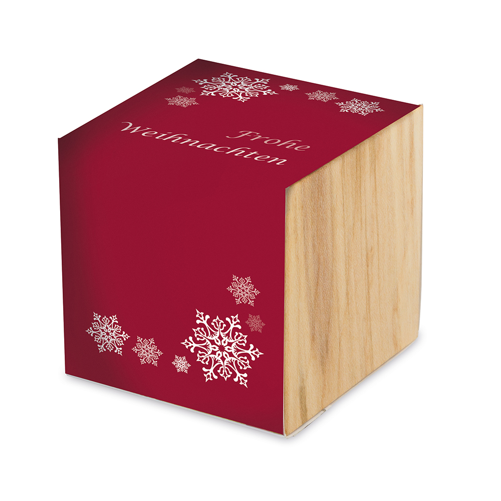 Pflanz-Holz Maxi mit Samen - Glücksklee-Zwiebel, 1 Seite gelasert (* Je nach Verfügbarkeit der Glücksklee-Zwiebeln)