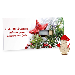 Steckfiguren-Karte Filz - Schneemann 4/4-c