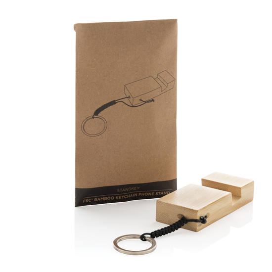 Standkey Bambus Schlüsselanhänger Telefonständer