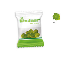 Fruchtgummi Kleeblatt Werbetüte, Inhalt: Kleeblatt ca. 10 g