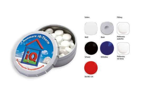 Klick-Dose-45, Inhalt: Pfefferminz-Pastillen; zuckerfrei ca. 12 g