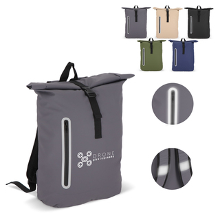 PU-beschichteter R-PET 600D Rolltop-Rucksack 20L