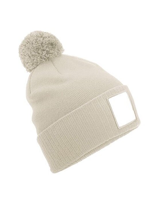 CB338R Beechfield Appliqué Patch Pom Beanie