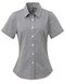 Ladies` Microcheck (Gingham) Short Sleeve Cotton Shirt