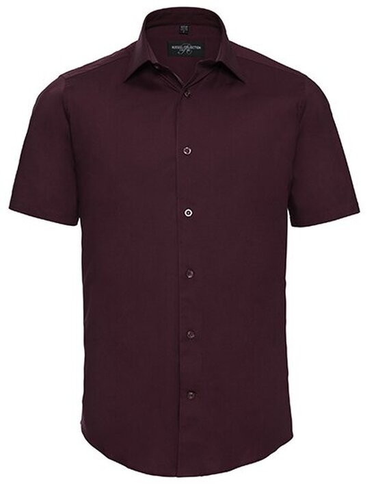 Men`s Short Sleeve Fitted Stretch Shirt